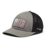 Columbia Unisex PFG Fish Flag Mesh Ball Cap - Mid, Titanium/Black, Small/Medium view 4
