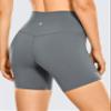 CRZ YOGA Women's Naked Feeling Biker Shorts - 6 Inches High Waist Yoga Workout Running Gym Spandex Dark Carbon Small view 2