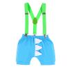 Dinosaur Outfit Boys Baby Cake Smash First Dinosaur Birthday Party Gentleman Romper Suspenders Dino Bloomers Shorts Photo Shoot # Blue + Light Green - It's My 1st Birthday 12-18 Months view 3
