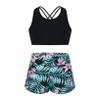 Choomomo Kids Girls 2 Pieces Swimsuit Crisscross Back Bra Top with Boyshorts Tankini Bathing Suits Green 16 view 1
