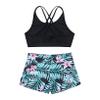 Choomomo Kids Girls 2 Pieces Swimsuit Crisscross Back Bra Top with Boyshorts Tankini Bathing Suits Green 16 view 4