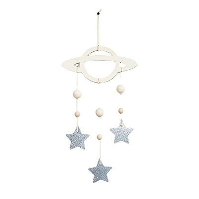 Ceramic Joe Creative Dream Catcher Handmade Wind Chimes Garden Living Room Bedroom Wall Pendant DIY Birthday Gift Room Decor (Comet and Star)