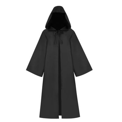 Bichingda Adult Robe Hooded Cloak Halloween Christmas Party Cosplay Costume Vampire Tunic Hooded Uniform Black
