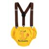 Baby Boy Lion Wild One Theme First 1st Birthday Cake Smash Outfit Cotton Short Sleeve Romper Bodysuit Diaper Cover Shorts Pants Bloomers Y-back Suspenders Crown Headband 4pcs Set Yellow 6-12 Months view 4