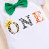 Baby Boy Jungle Safari Theme First 1st Birthday Cake Smash Outfit Cotton Short Sleeve Romper Bodysuit Diaper Cover Shorts Pants Bloomers Y-back Suspenders Crown Headband 4pcs Set Green 6-12 Months view 3