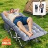 Slsy Folding Camping Cot for Adults with Pad, Padded Portable Sleeping Cots, Camp Bed with Carry Bag for Outdoor Travel, Beach, Hiking view 2