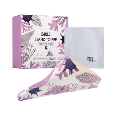 TRIPTIPS Female Urinal Disposable Female Urination Device Urinal for Women Foldable Pee Funnel for Women Waterproof Paper Stand and Pee Cup for Public Toilets, Traveling (Pack of 12)