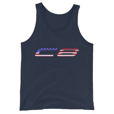 JG Infinite 2021 2022 'Vette C8 American Patriotic Text Unisex Tank Top Navy