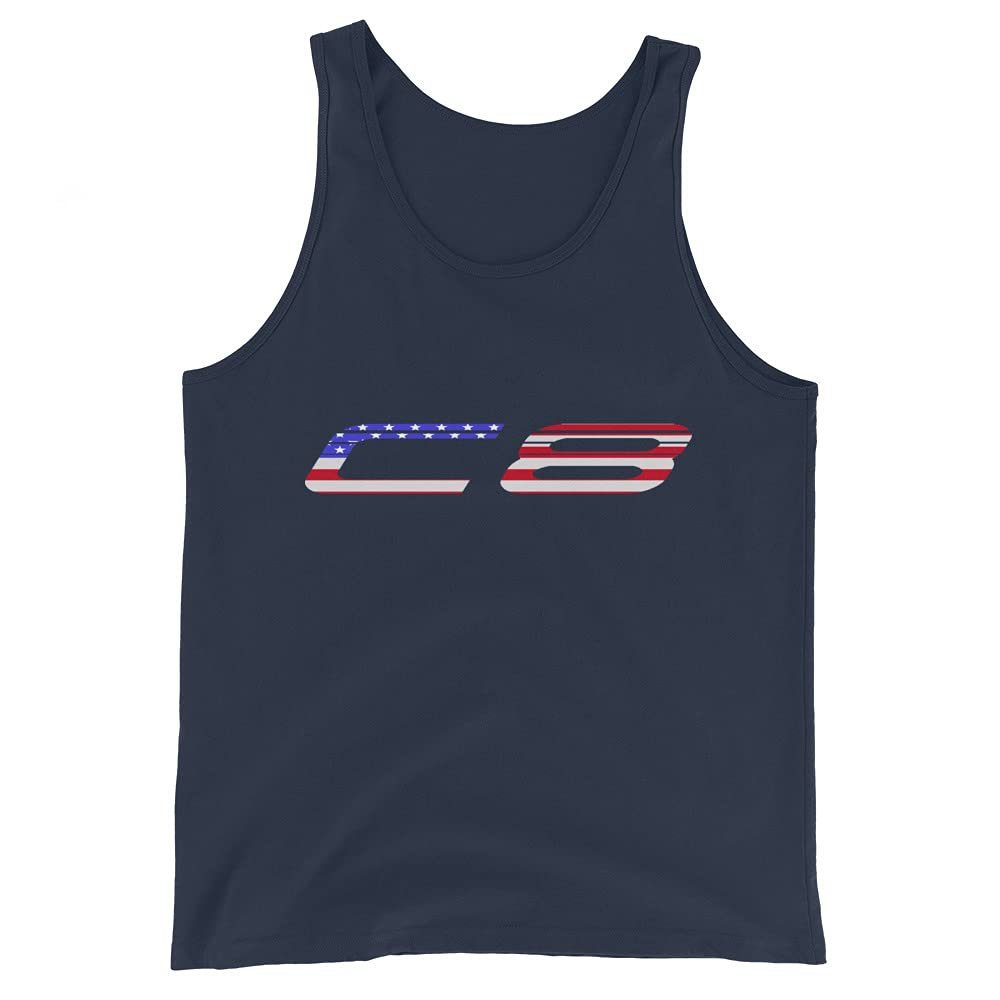 JG Infinite 2021 2022 'Vette C8 American Patriotic Text Unisex Tank Top Navy