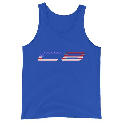 JG Infinite 2021 2022 'Vette C8 American Patriotic Text Unisex Tank Top True Royal
