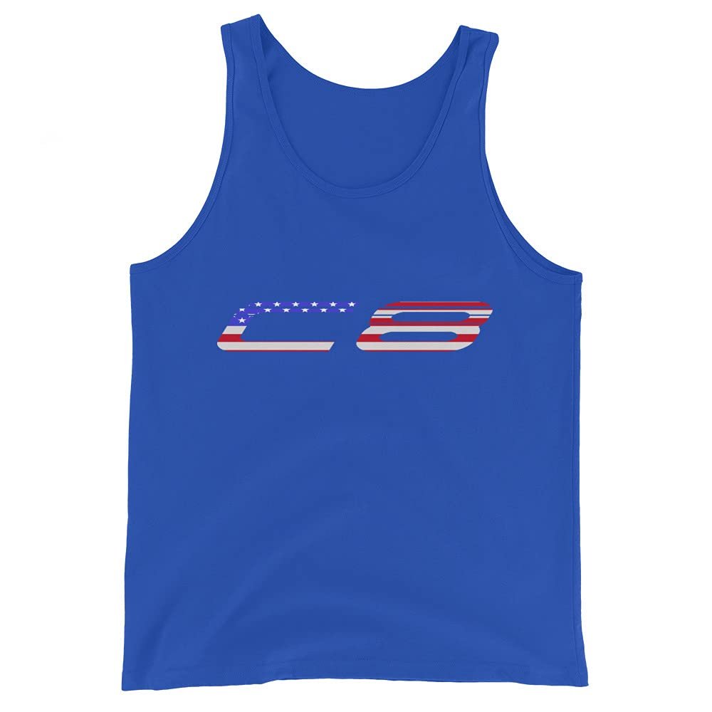 JG Infinite 2021 2022 'Vette C8 American Patriotic Text Unisex Tank Top True Royal