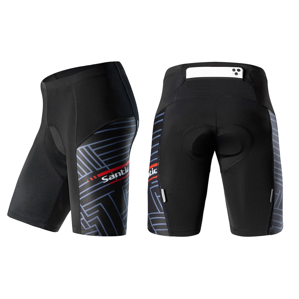 Santic Mens Cycling Shorts Padded Road Bike Shorts Mens Padded Biking Shorts Breathable Quick Dry