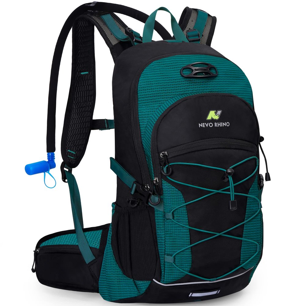 N NEVO RHINO Hydration Backpack with Water Bladder 3L, Hiking Backpack with Rain Cover, Insulation Water Daypack for Cycling Biking