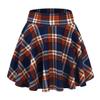 DJT FASHION Shorts for Women Basic Versatile Skorts Casual Stretchy Flared Skater Golf Tennis Mini Skirts with Shorts Large Navy Plaid view 2
