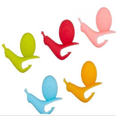 Froiny 5pcs Snail Shape Silicone Tea Bag Holder Cute Tea Bag Cup Mug Hanger Clip Mini Wine Glass Marker Candy Colors