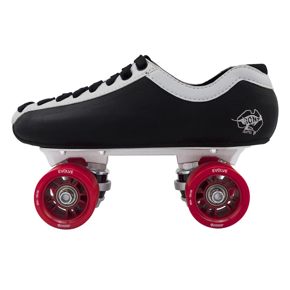 Bont Skates - Racer U Speed NTS Roller Skate - Speed Skates - Indoor and Outdoor (Black/White, 6)