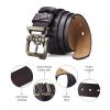 BISON DENIM Men's Belts Leather Dress Genuine Leather Classic Heavy Duty Buckle Belt Casual for Jeans view 2