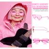 Colzzy 16 Pair Heart Shaped Sunglasses Bulk Witch Birthday Party Sunglasses Candy Color Eyewear for Party Women(Fresh Colors) view 4