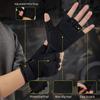 FIORETTO Fingerless Gloves for Airsoft Shooting Half Finger Hunting Hiking Cycling Driving Motorcycle Climbing Work Gloves 2 Pairs(Black+Green) Medium view 2