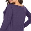 Long Sleeve T Shirts for Women Plus Size 2X Purple Boat Neck Fall Clothing Tops XXL view 2