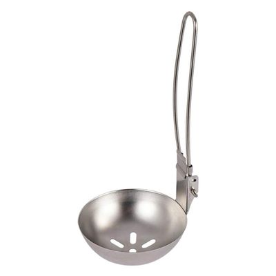 outdoor cookware camping set Camping Cooking Utensils Camp Utensils Folding Kitchen Cooking Utensils Stainless Steel Skimmer Slotted Spoon Baking Tableware (Color : Colander Spoon)