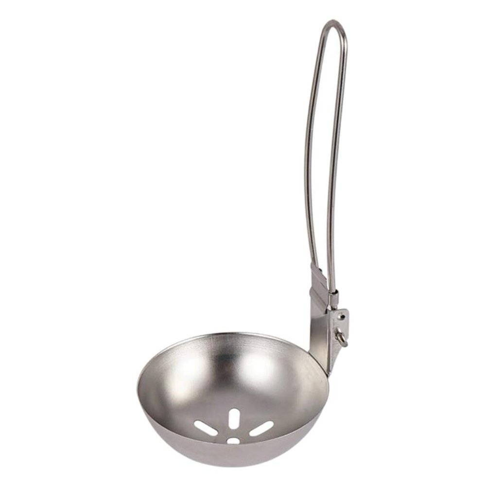 outdoor cookware camping set Camping Cooking Utensils Camp Utensils Folding Kitchen Cooking Utensils Stainless Steel Skimmer Slotted Spoon Baking Tableware (Color : Colander Spoon)