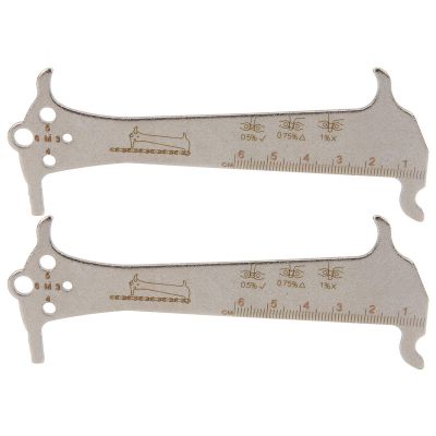 Astibym 2Pcs Chain Checker 3 in 1 Chain Wear Indicator Chain Measuring Ruler for