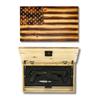 Tactical Traps - Old Glory Rustic American Flag Wall Storage with RFID Lock - 25" x 15" - Soft Lift-Up Door, Easy Installation, Secure Wall Storage - Torched view 1