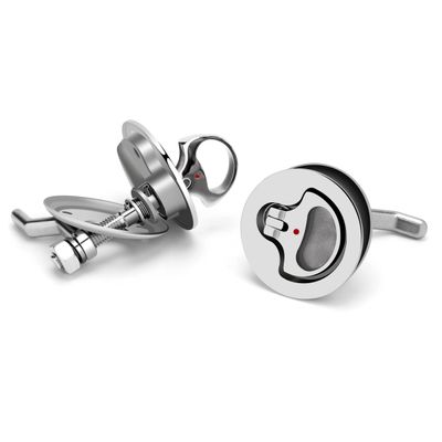 Searoam Boat Cam Latch 316 Stainless Steel Boat Latches Marine,Flush Pull Handle & Adjustable Locking Arm Height with Back Plate, Automatic Boat Hatch Latches,Pack of 2