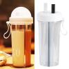 600ml Plastic, Innovative Dual Use Straw Water Cup for Home Outdoor Camping Sport (white) view 2
