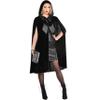 Black Hooded Cape With Oversized Bow For Women - One Size Fits All - Glamorous Costume Accessory, Perfect For Halloween, Costume Parties & Themed Events - 1 Pc view 2