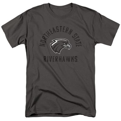 Northeastern State University Official NSU Riverhawks Logo Unisex Adult T-Shirt, Charcoal, 5X-Large