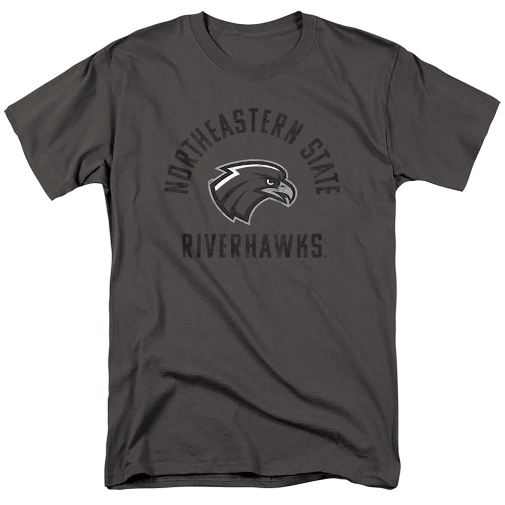 Northeastern State University Official NSU Riverhawks Logo Unisex Adult T-Shirt, Charcoal, 5X-Large