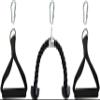 Ader Tricep Pull Down Rope Cable Machine Attachment + Nylon Cable Handles with 3 Snap Links for Home Gym Pulldown System (Black) view 1