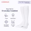 Comrad Nylon Knee High Socks - 15-20mmHg Graduated Compression Socks, (Wide Calf Large, White) - Unisex, 1 Pack view 2