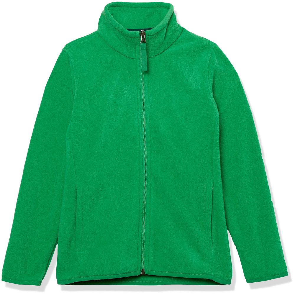 Amazon Essentials Boys' Polar Fleece Full-Zip Mock Jacket, Kelly Green, Medium