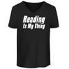 BH Cool Designs Reading Is My Thing - Men's Soft & Comfortable V-Neck T-Shirt, Black, XX-Large view 1
