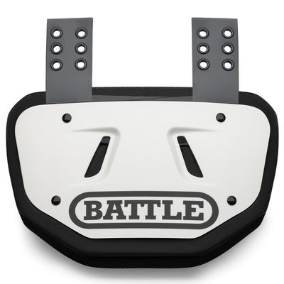 Battle Sports Chrome Football Back Plate  Hard Shell Lower Back Protector with Contoured Foam for High-Impact Protection - Adult, Pearl White