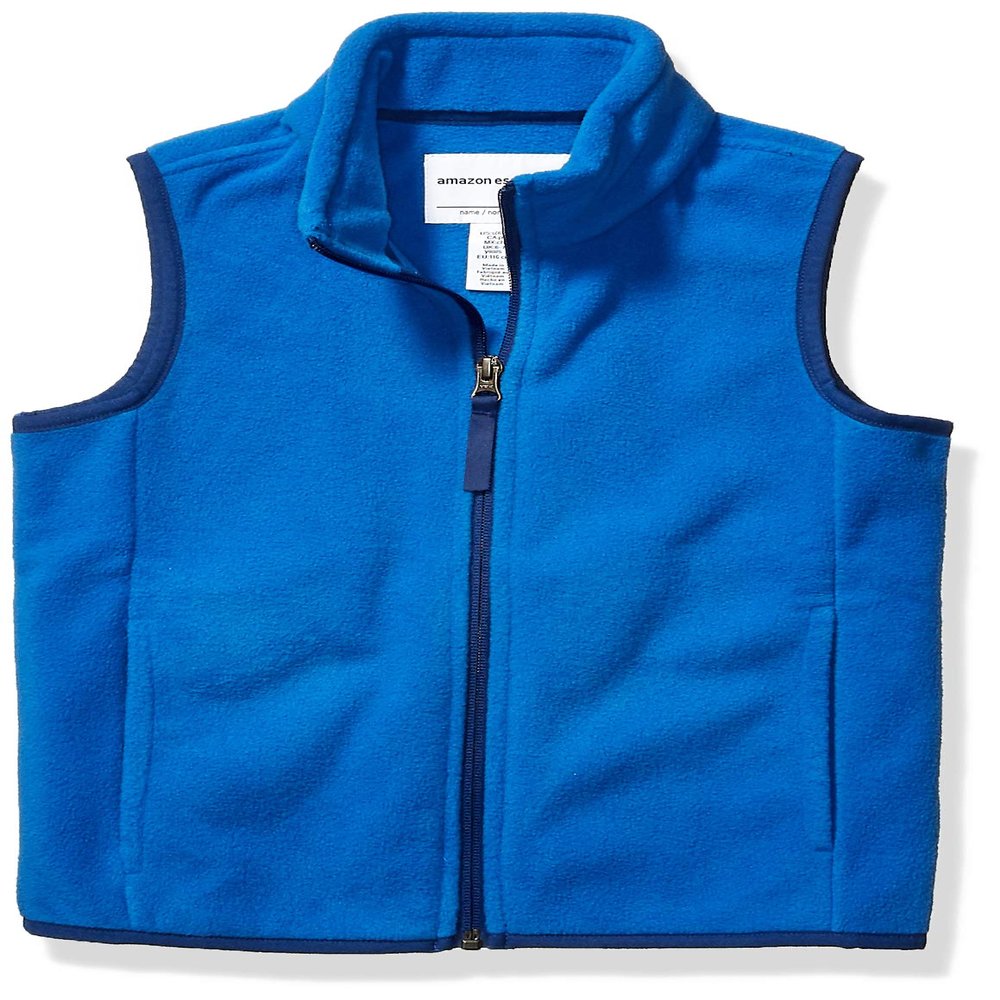 Amazon Essentials Toddler Boys' Full Zip Polar Fleece Vest, Blue, 2T