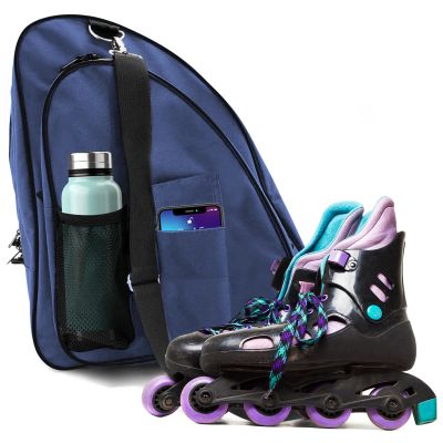 Kami-So Inline Roller Skate Bag | Sturdy Bag for Ice Skates, Roller Skates, Inline Skate | Perfect for Adults | Lightweight, Spacious Design | Adjustable, Ventilated, Secure Storage | Blue