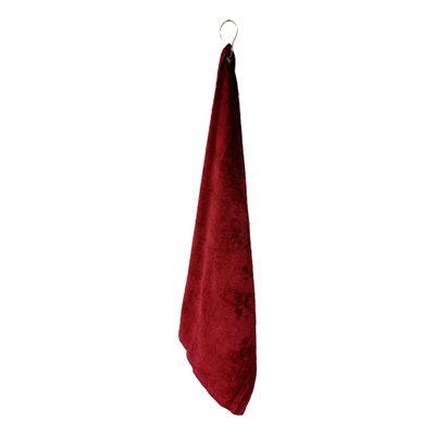 101 BEACH Cotton Golf Bag Towel with Clip (Burgundy)