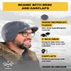 2SBR 2SABERS Fleece Winter Beanie with Visor - Men Women - Earflap Brim Skull Watch Cap Hat Grey view 2