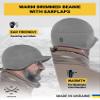 2SBR 2SABERS Fleece Winter Beanie with Visor - Men Women - Earflap Brim Skull Watch Cap Hat Grey view 4
