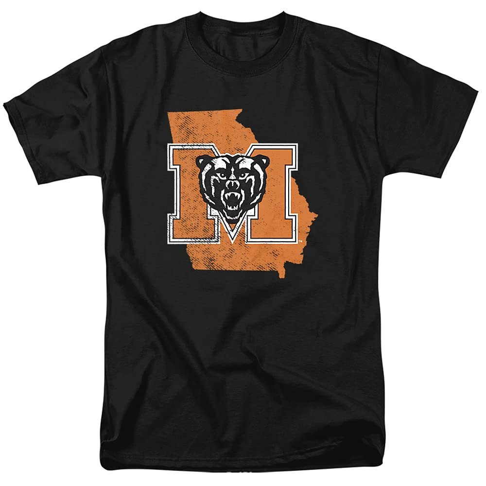 Mercer University Official State Shape Unisex Adult T-Shirt, State Shape, 4X-Large