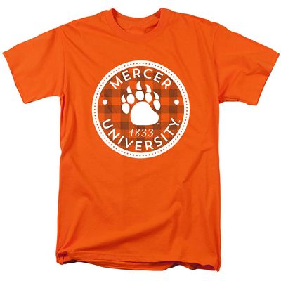 Mercer University Official Plaid Badge Unisex Adult T-Shirt, Plaid Badge, 4X-Large
