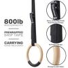 Philosophy Gym Wood Gymnastic Rings 1" - Exercise Ring Set Grip with Adjustable Straps, Grip Tape for Pull Ups, Dips, Muscle Ups view 3