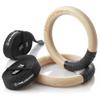 Philosophy Gym Wood Gymnastic Rings 1.25" Grip - Exercise Ring Set with Adjustable Straps, Grip Tape for Pull Ups, Dips, Muscle Ups view 1