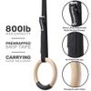 Philosophy Gym Wood Gymnastic Rings 1.25" Grip - Exercise Ring Set with Adjustable Straps, Grip Tape for Pull Ups, Dips, Muscle Ups view 3