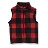 Amazon Essentials Boys' Full Zip Polar Fleece Vest, Red Exploded Buffalo Check, Medium view 1