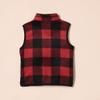 Amazon Essentials Boys' Full Zip Polar Fleece Vest, Red Exploded Buffalo Check, Medium view 3